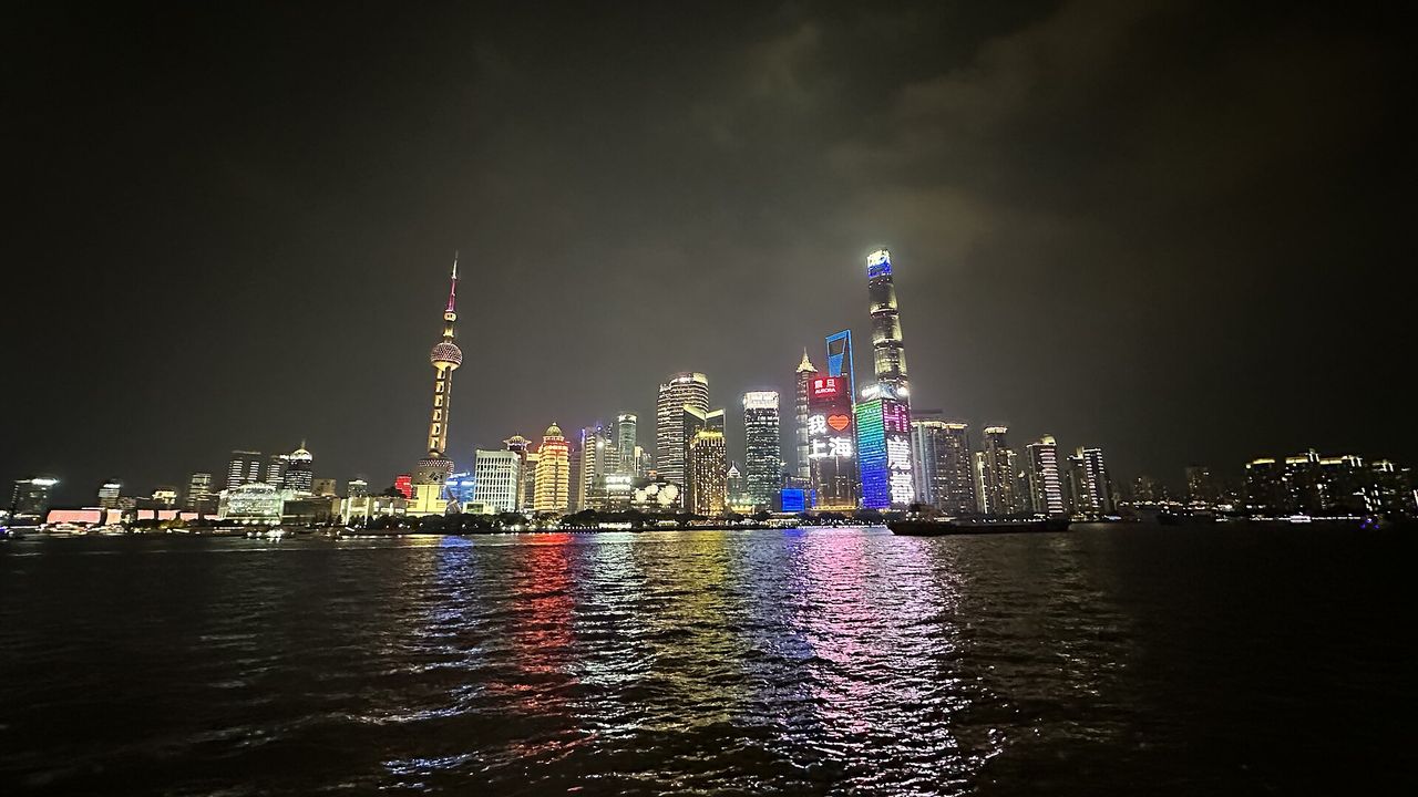 china（上海天際線實景，代表中國）
