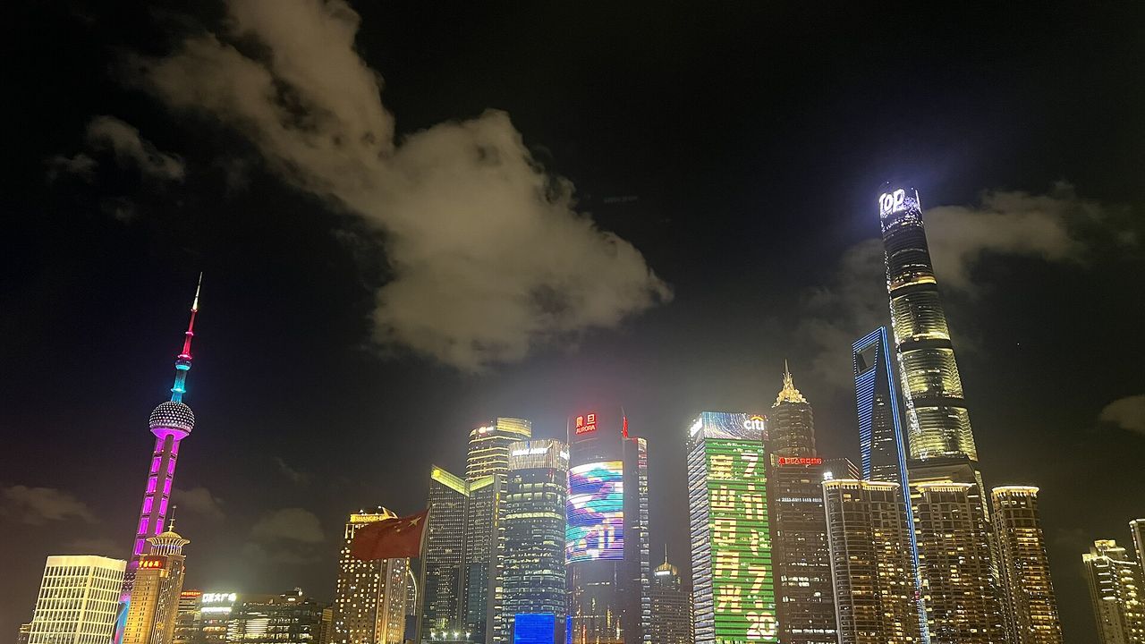 china（上海天際線實景夜景）