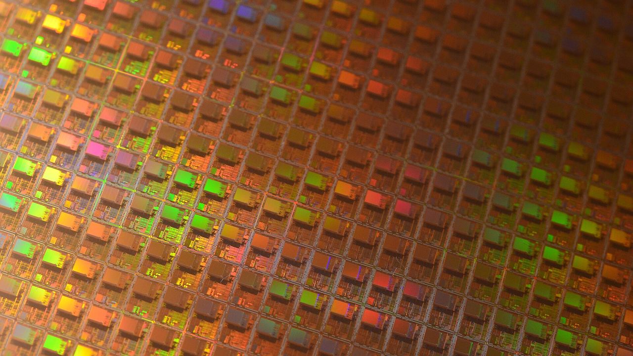 chip（晶圓上的晶片陣列實景）
