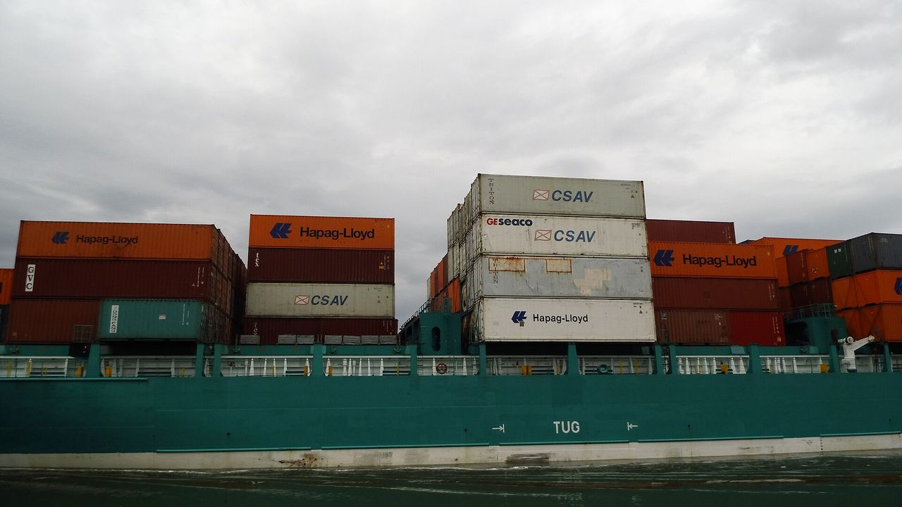 shipping（裝載貨櫃之貨輪實景航行）