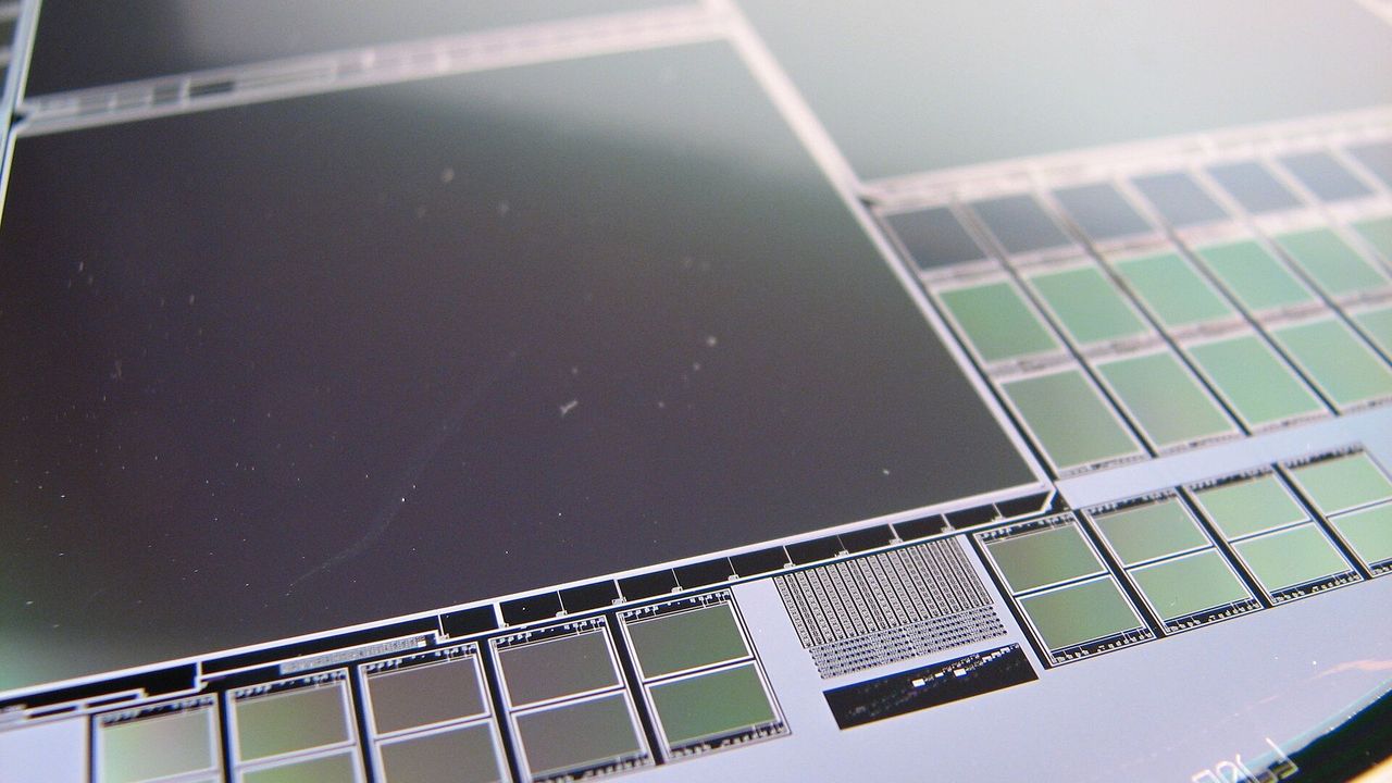 chip(晶圓上的晶片特寫)